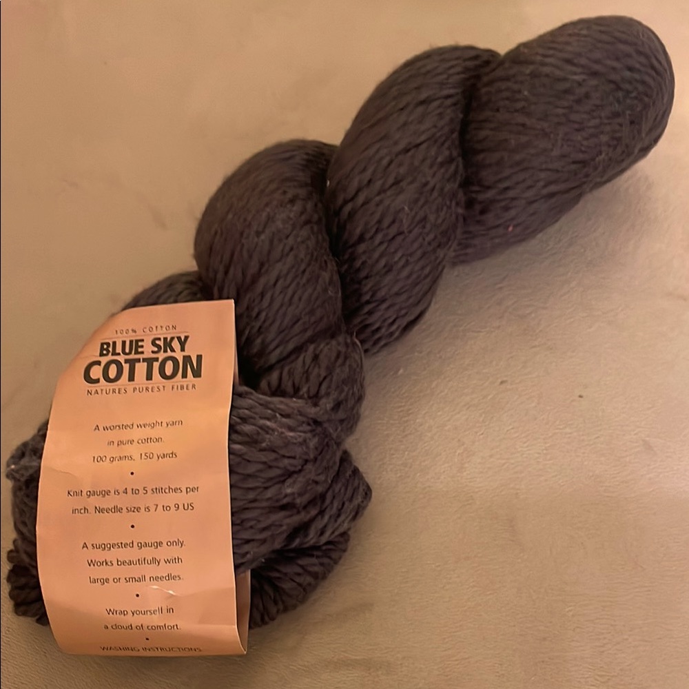Blue Sky Cotton Yarn in Dark Gray